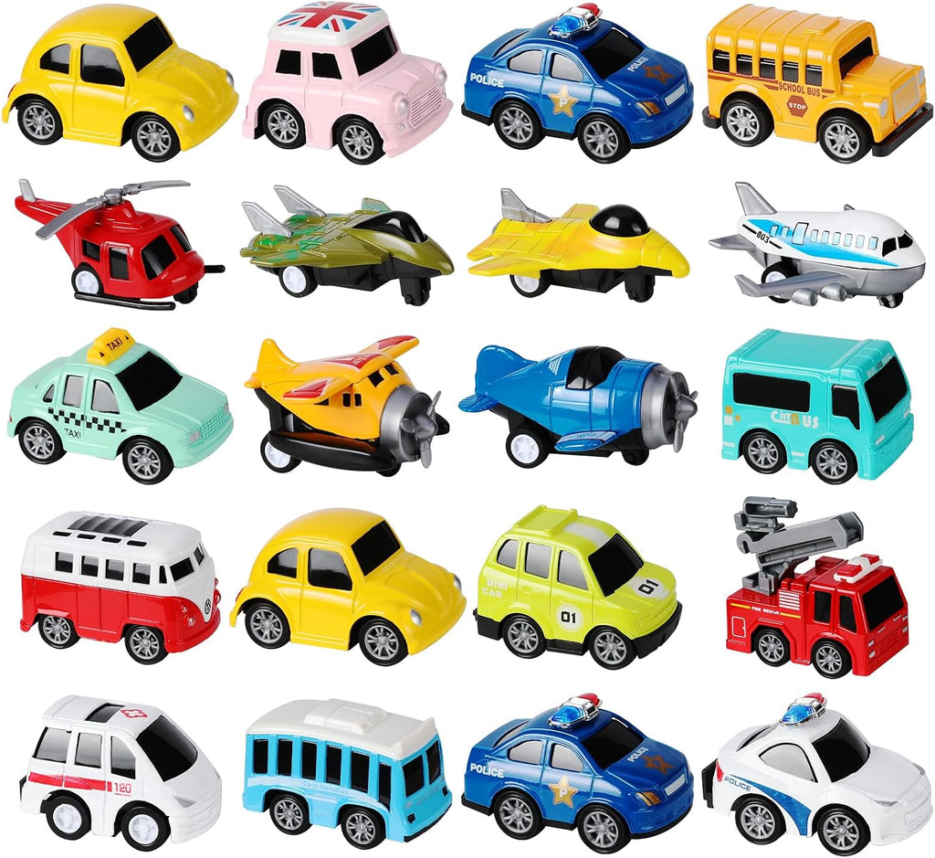 Paquete de 18 juguetes surtidos de coches y aviones moldeados a presión