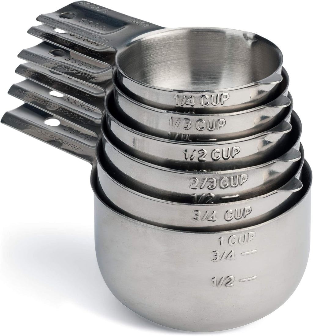 Hudson Essentials Juego de tazas medidoras de acero inoxidable (Juego de 6 piezas)