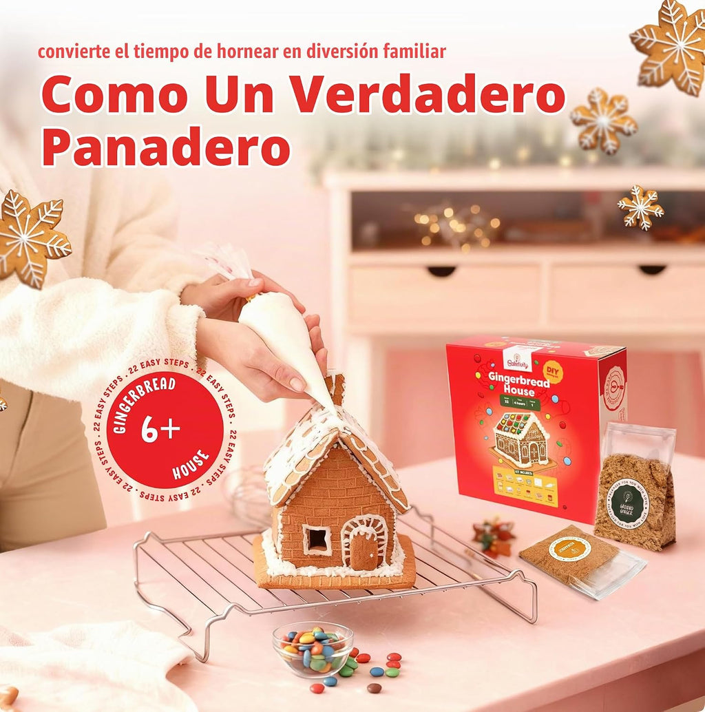 Baketivity Kit de hornear de casa de jengibre navideño