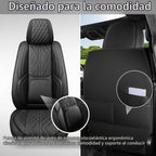 Funda de asiento de automóvil ajuste personalizado para Dodge Ram 1500 2500 3500 2002-2026 juego de fundas de asiento de piel sintética compatible con cojines de cabina regular Crew Quad para camioneta (negro, asiento delantero)
