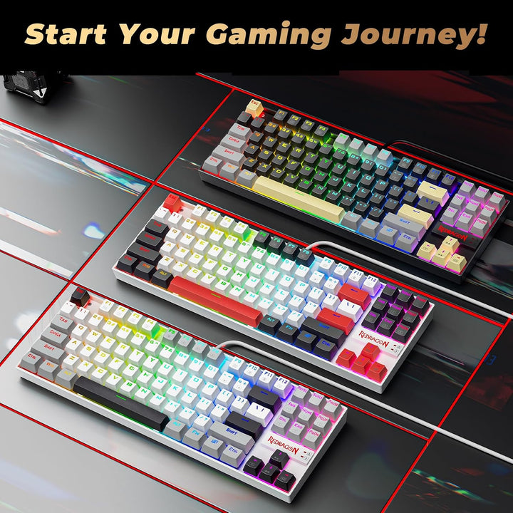 Redragon Teclado mecánico para juegos K552P TKL con 18 modos de ret...