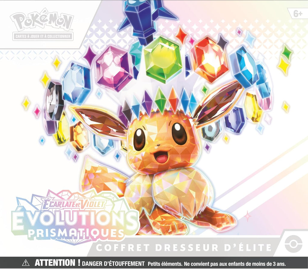 Pokémon: Scarlet & Purple Elite Trainer Set – Prismatic Evolutions of the Pokémon TCG (1 tarjeta promocional totalmente ilustrada, 9 paquetes de refuerzo y accesorios de juego premium)