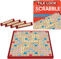 Juego de mesa de Scrabble Tile Lock, tablero mantiene los azulejos en su lugar, juego para 2-4 jugadores, edad mínima de 8 años en adelante, número de jugadores: 2-4, por Winning Moves Games USA