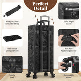 AROUS Estuche de maquillaje rodante con 3 cajones, estuche de cosme...