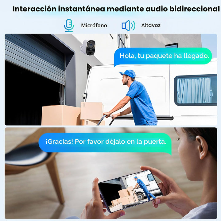 Cámaras de seguridad 2K actualizadas 2025 inalámbricas para exterio...