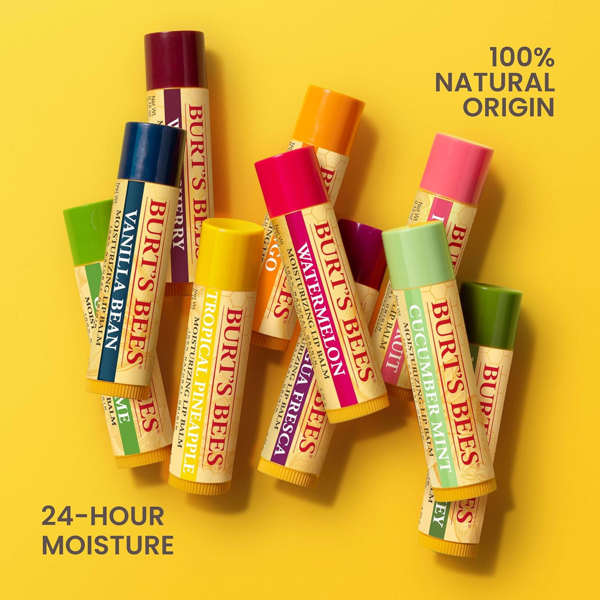 Burt's Bees Bálsamo labial - Granada, hidratante labial con cer...