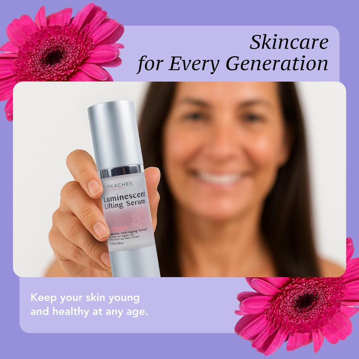 Peaches Skin Care Suero de elevación luminiscente \u2013 Fórmula de...