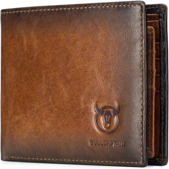 BULLCAPTAIN Carteras RFID para hombres, billetera delgada plegable...