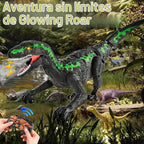 Juguetes de dinosaurio a control remoto para niños de 3 a 12 años, juguete velociraptor RC de 2.4 GHz con luces, sonidos y modo de demostración, juguete de dinosaurio interactivo recargable