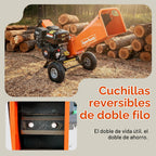 SuperHandy Trituradora de madera a gas 9HP, capacidad de 4 pulgadas