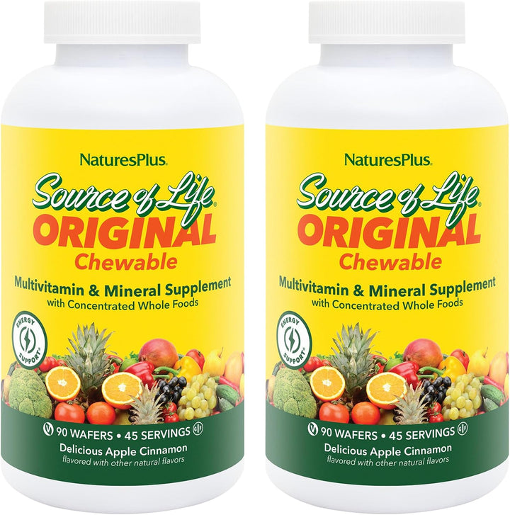 Natures Plus Source of Life - Suplemento masticable de manzana y ca...