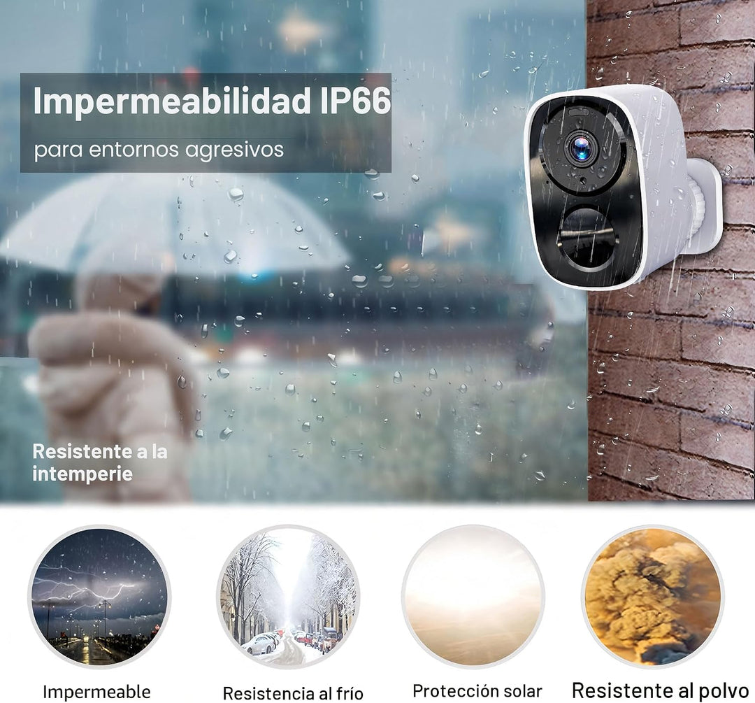 Cámaras de seguridad 2K actualizadas 2025 inalámbricas para exterio...