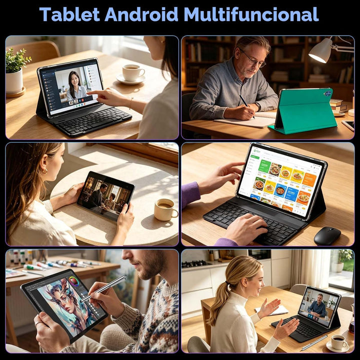 Relndoo Tablet Android 15 con teclado, 24 GB+256 GB+2 TB expandir,...
