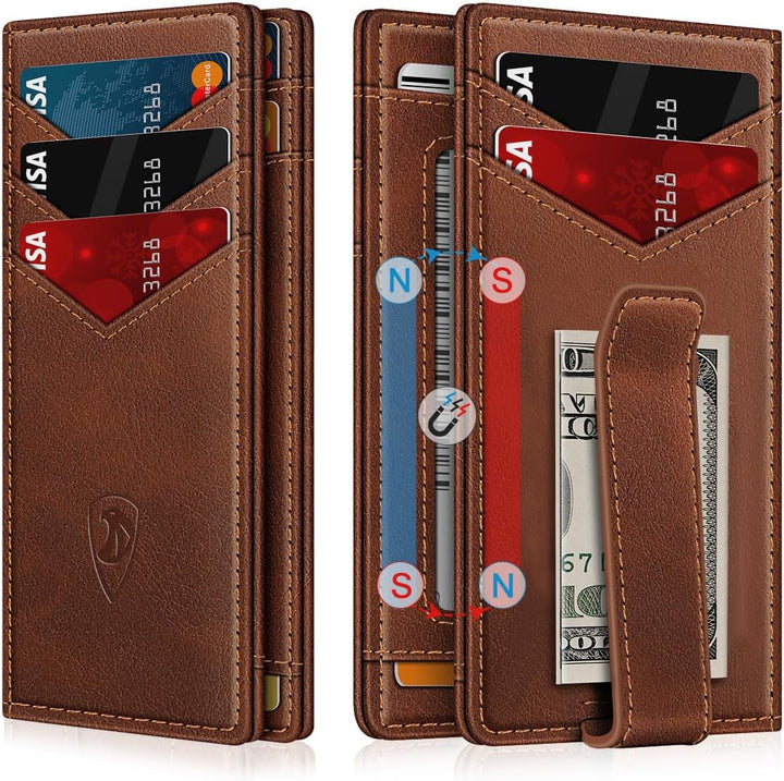 Cartera ZALVEX para Hombre, Carteras de Cuero para 12-15 Tarjetas,...