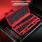 Juego de llaves de impacto con puntas hexagonales: 36 piezas con 4 adaptadores, juego Drive Master de 1/4" 3/8" 1/2" de impacto, SAE y métrico, H5-H19 y 3/4"-5/64", estuche de almacenamiento