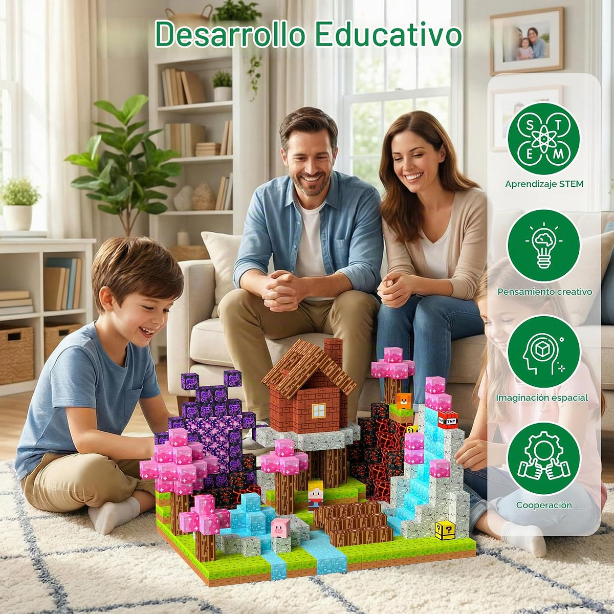200 bloques magnéticos magnéticos cubos de construcción regalos de