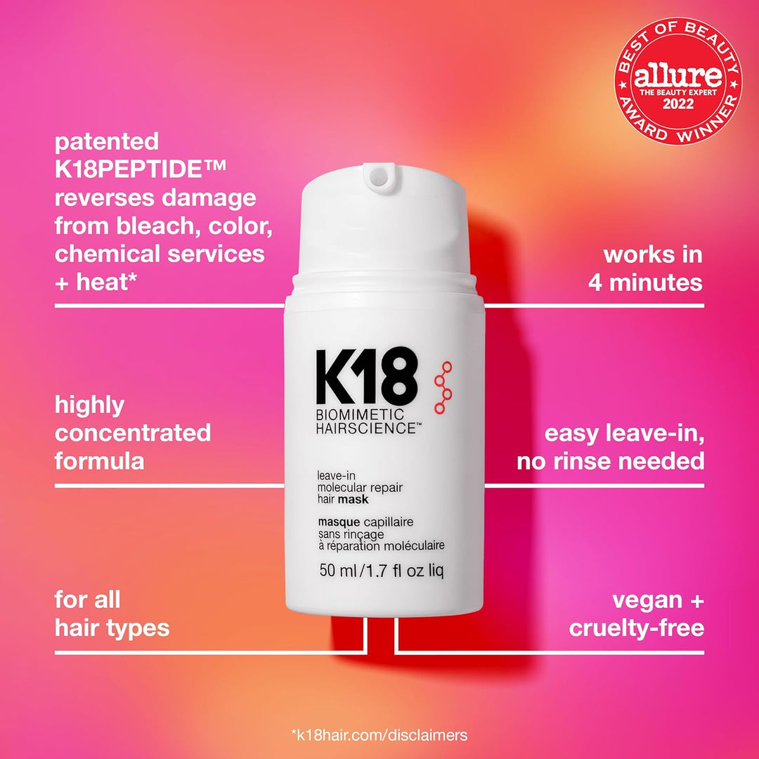 K18 Mascarilla Molecular Capilar Sin Enjuague, Repara el Cabello Se...