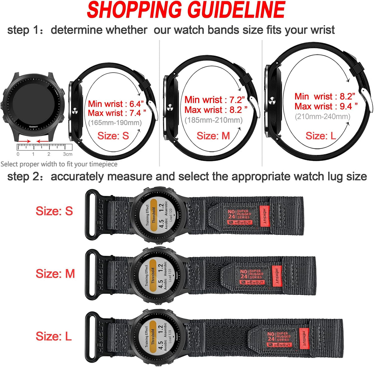 Compatible con la Correa de Reloj Garmin, Correa Deportiva de Nylon Super Resistente con Diseño de Bucle Tejido para Fenix/Forerunner/Approach/MARQ/Quatix/Serie D2, Correa de Reemplazo Resistente para