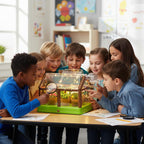Kit de cultivo de plantas para niños, kit de cultivo de invernadero y flores para niños con riego mejorado y luz de crecimiento, jardinería perfecta para niños (verde solar)