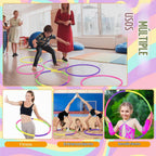 12 piezas de aro de juguete para niños, aro de juguete desmontable ajustable de colores, aro de ejercicio de plástico para niños, adolescentes, gimnasia, equipo de agilidad para perros