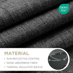 Joydeco - Cortinas 100 % opacas para dormitorio, cortinas de lino natural, cortinas de bloqueo de luz con aislamiento térmico, bolsillo para barra y pestaña trasera, oscurecimiento de privacidad