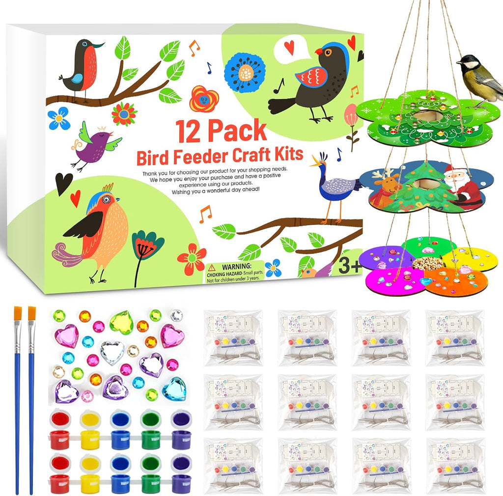 Juego de 12 comederos para pájaros para niños de 3 a 12 años