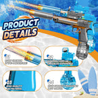Pistola de agua eléctrica, pistola automática para niños, adultos (azul y