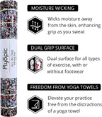 Plyopic. Tapete de yoga todo en uno, combo de tapete de lujo con agarre para el sudor, ideal para yoga, yoga caliente, bikram, pilates, entrenamiento y ejercicio, goma natural ecológica