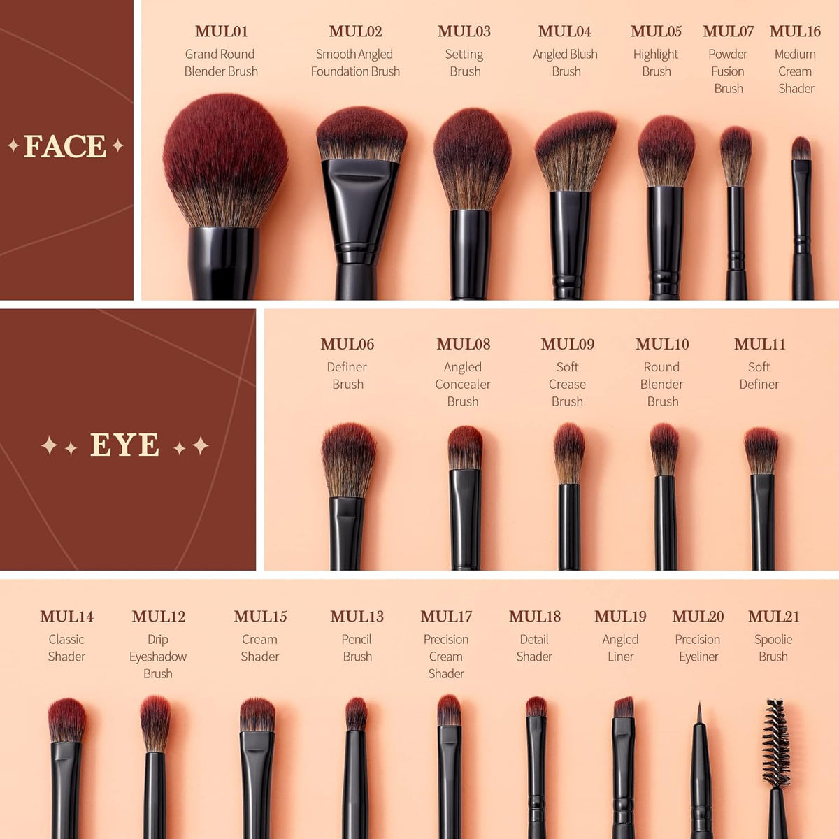 Jessup Juego de brochas de maquillaje de alta calidad