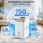 Afloia Humidificador evaporativo de 1.45 galones, humidificador sin niebla