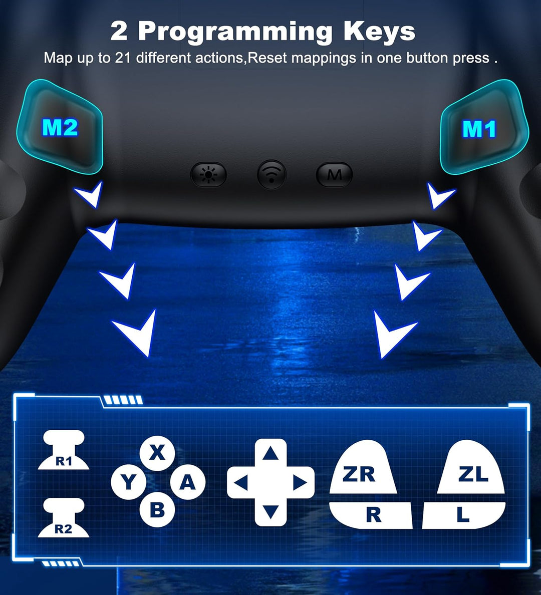 PC Controller, Wireless Bluetooth Controller, 1000mAh Battery, with...