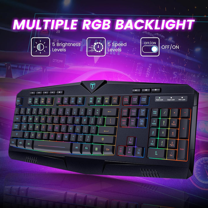 Dacoity Teclado inalámbrico, teclado inalámbrico recargable con ret...