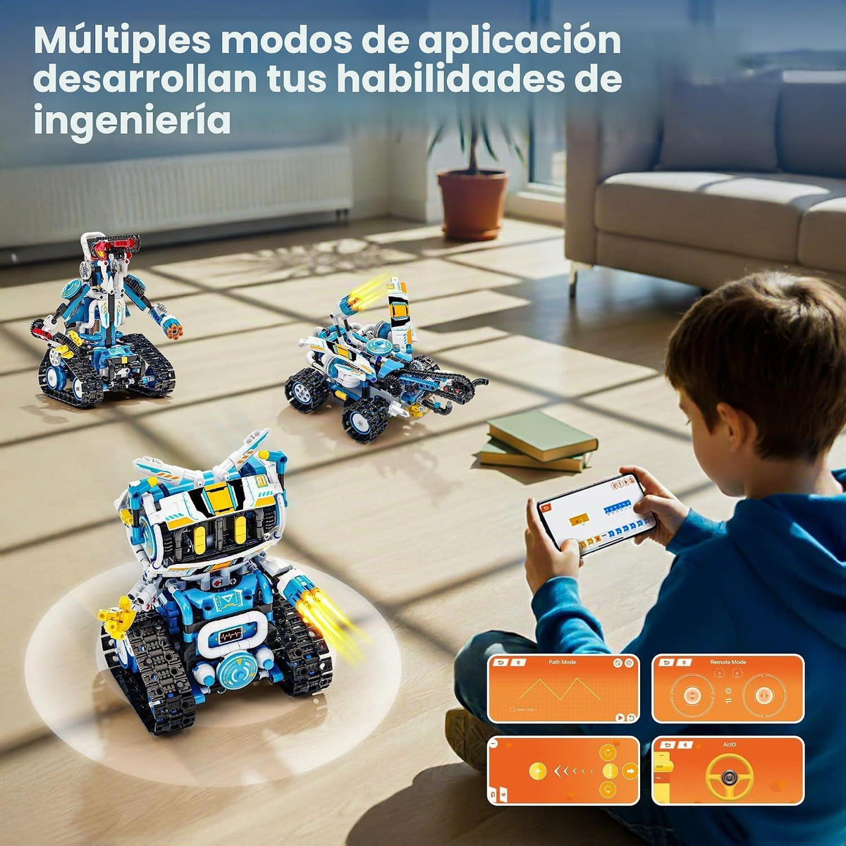 Kit de robótica STEM 5 en 1, aplicación y kit de construcción de robot de control remoto