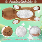 SQEQE - Peluche con peso de capibara con mochila de tortuga