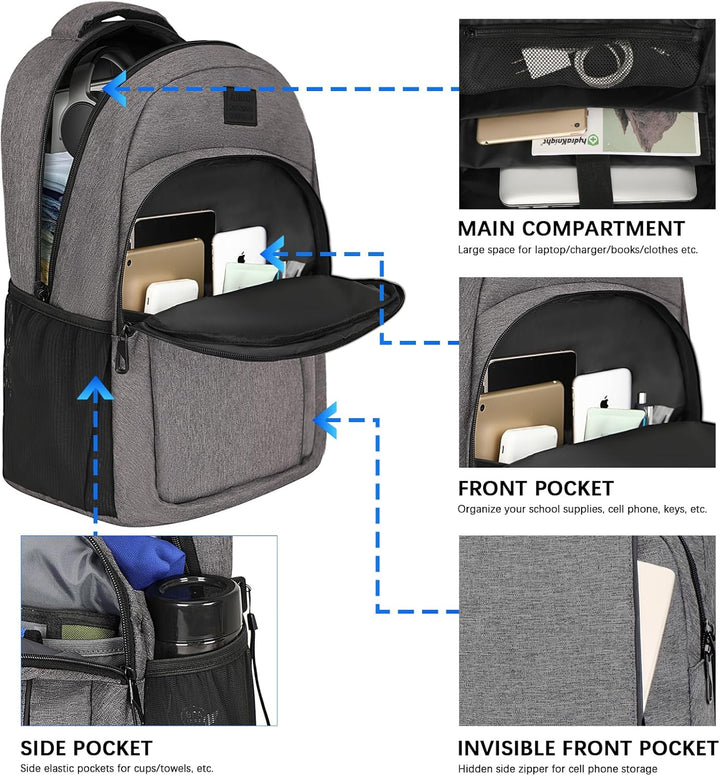 LARIPOP Mochila para laptop de viaje, de 15.6 pulgadas, mochila par...
