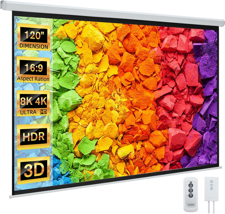 YODOLLA 120" Pantalla de Proyector Motorizada 16:9, Pantalla de...
