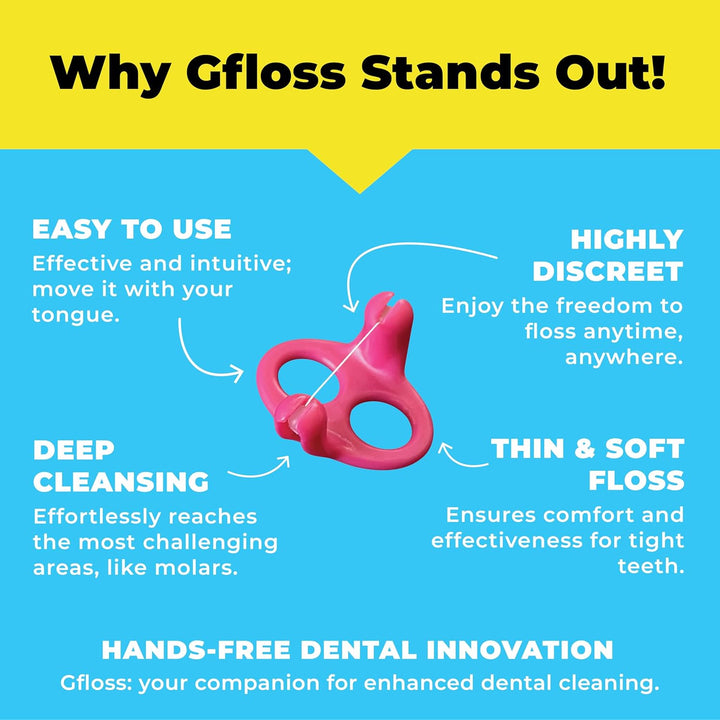 Hilo dental manos libres Gfloss - 40 unidades - Hilo dental fácil d...