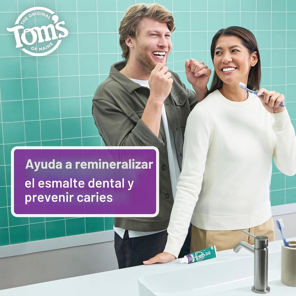 Tom's of Maine Whole Care Pasta de dientes natural con flúor, m...
