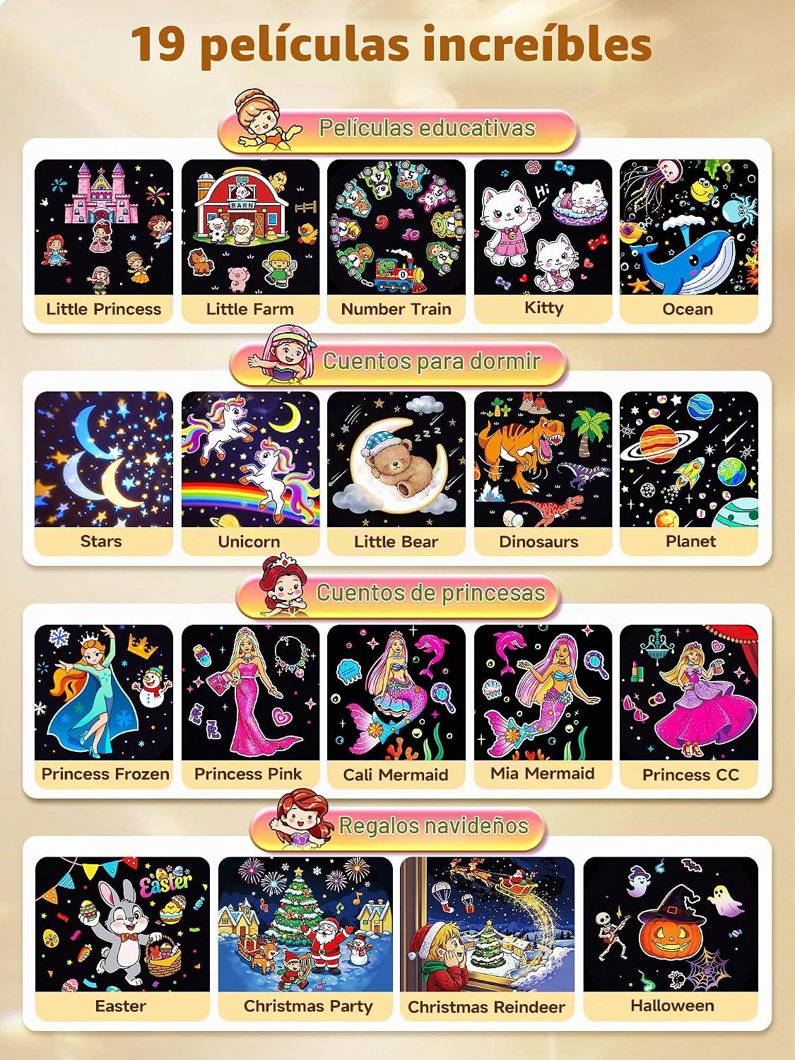 Juguetes de princesa, juguetes de proyección de personas de princesa