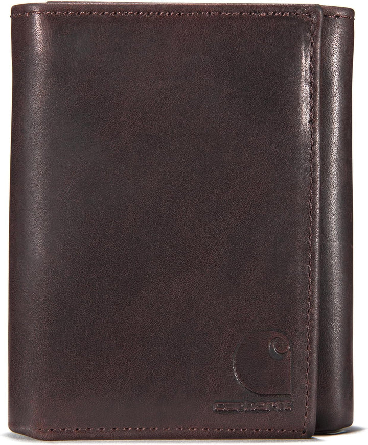 Carhartt Carteras duraderas de cuero marrón aceitado para hombre, d...