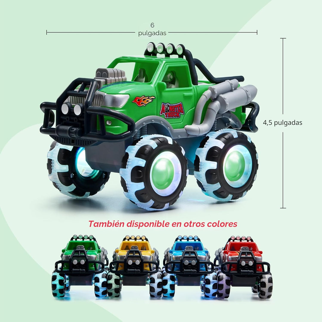 ArtCreativity Paquete de 3 juguetes Monster Truck con ruedas ilumin...