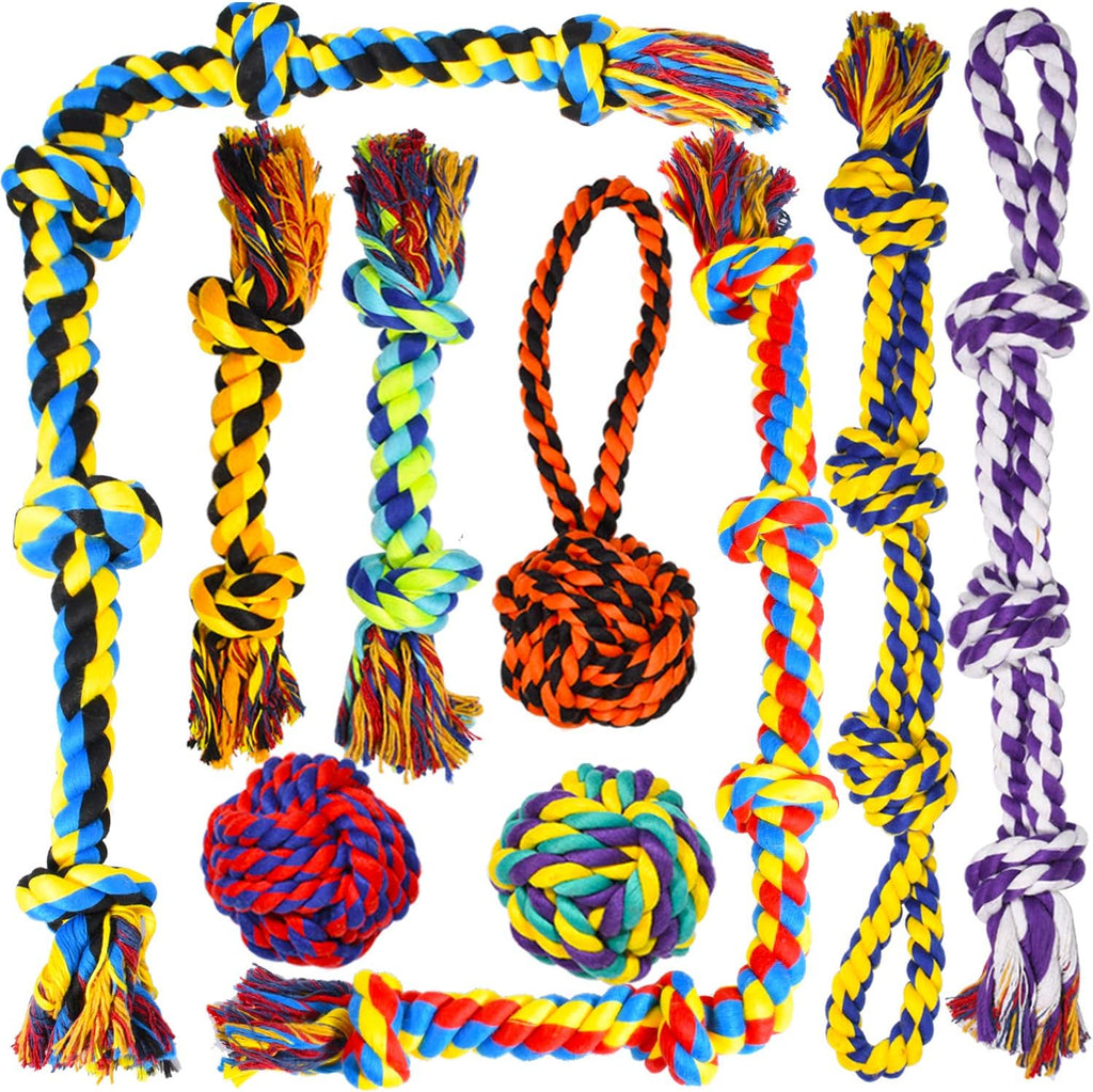 Large Tough Chew Toys para Aggressive Chewers, 9 Pack Dog Rope Toys