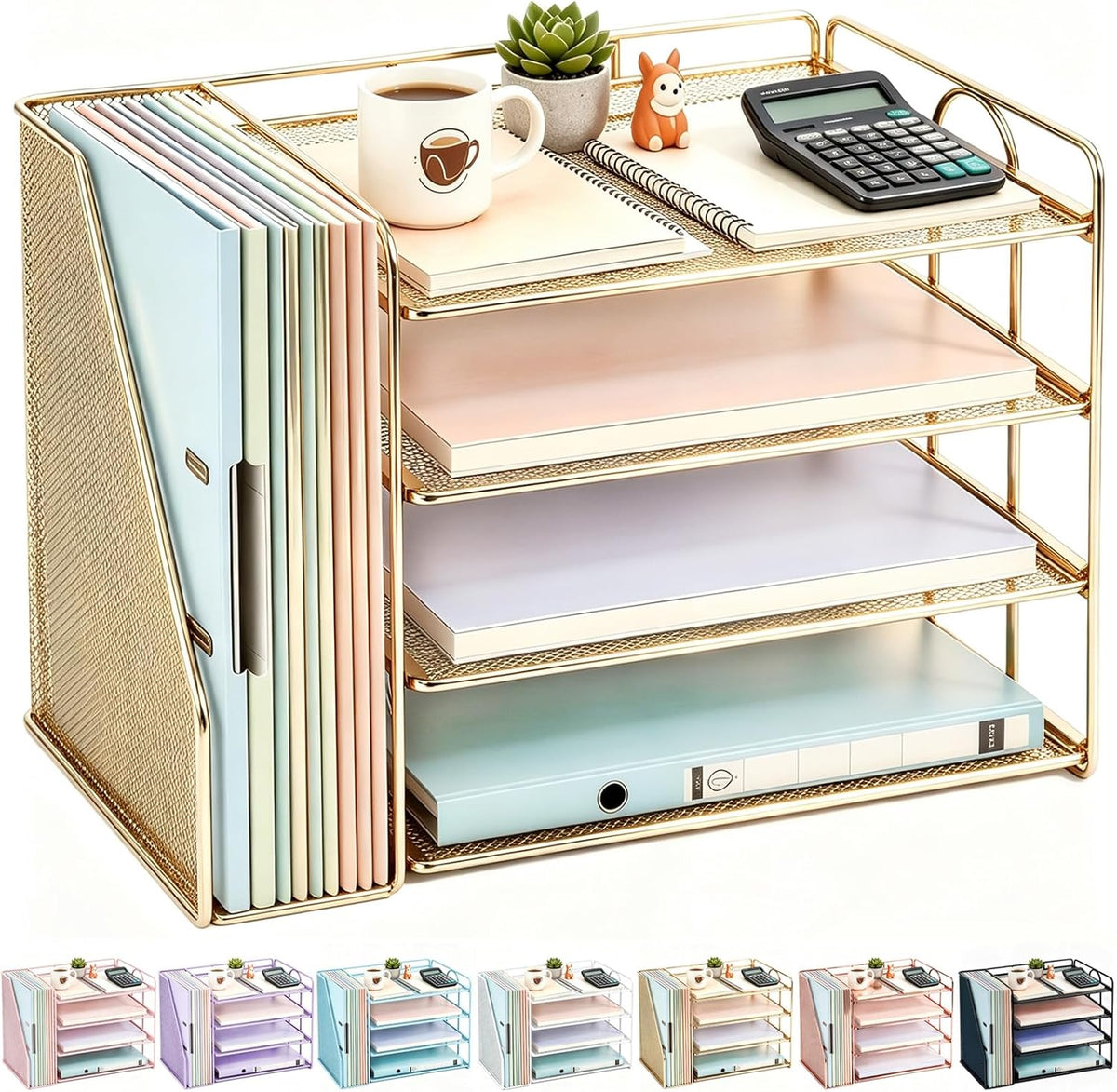 gianotter Organizador de Papel de 4 Niveles con Soporte para Revistas