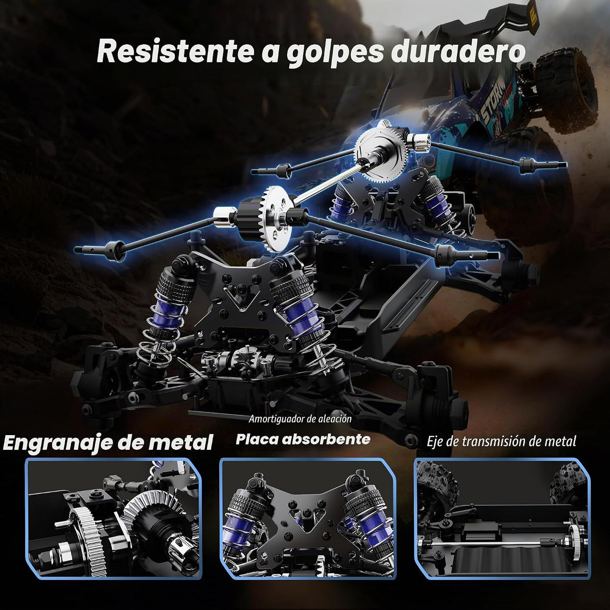1/14 Escala Rápida Sin Escobillas RC Coches, Camión Monster 4WD