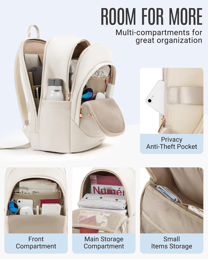 LIGHT FLIGHT Mochila para laptop para mujer, bolsa de viaje para la...