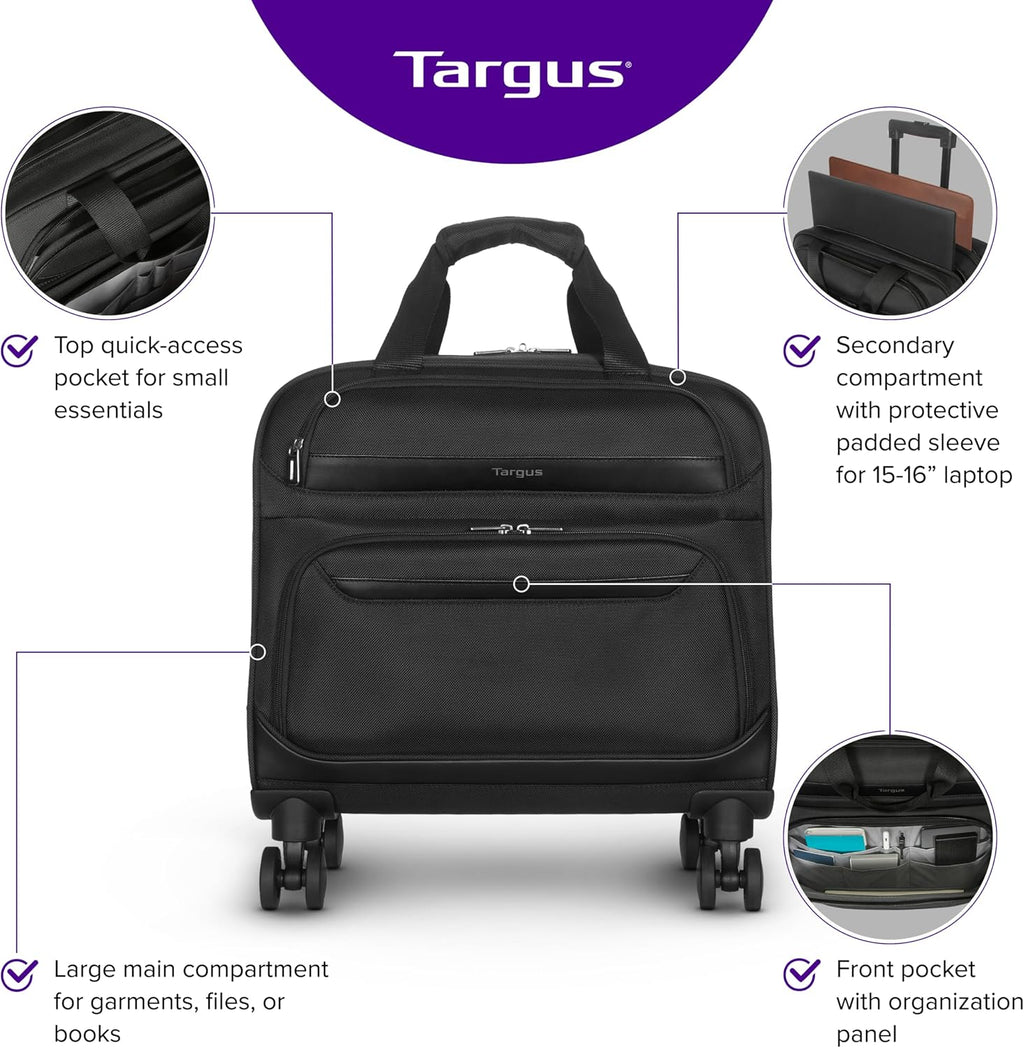 Targus Transit - Bolsa para portátil con ruedas y 4 ruedas, 16 pulgadas