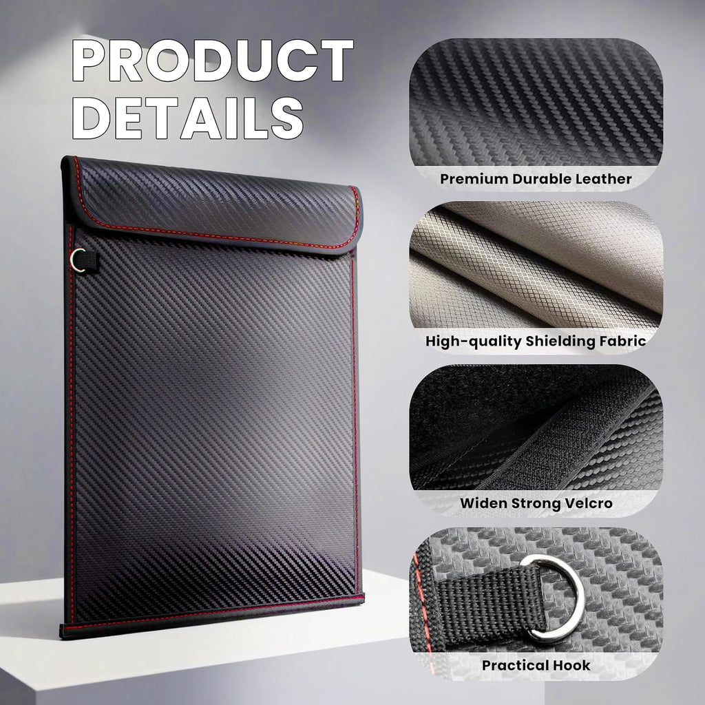 Faraday Bags - Paquete de 5 bolsas Faraday antirrastreo para teléfonos, llaves de automóvil, tabletas y portátiles, bolsa EMP resistente al agua, seguridad de datos y protección de viajes