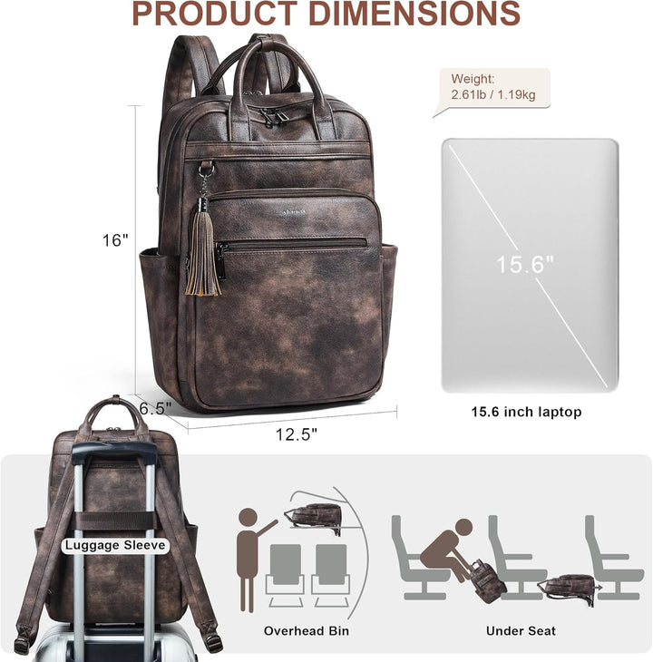 Shrrie - Mochila para laptop de mujer de 15.6 pulgadas, mochila de...