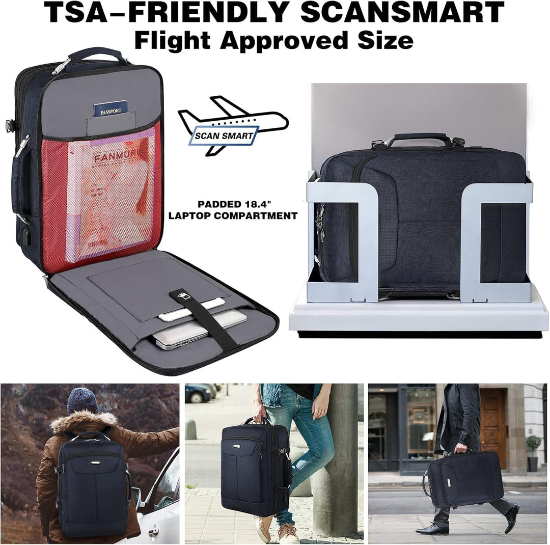 VECKUSON 50L Carry-On Backpack - TSA Approved, Expandable to 40L\/5...