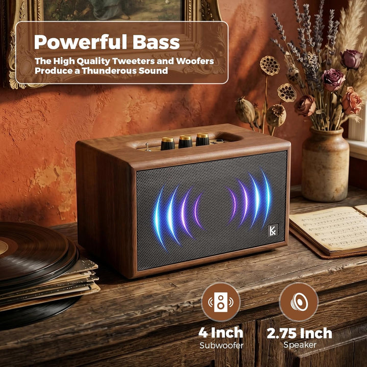 KONEX - Altavoz Bluetooth, altavoz Bluetooth vintage, altavoz Bluet...